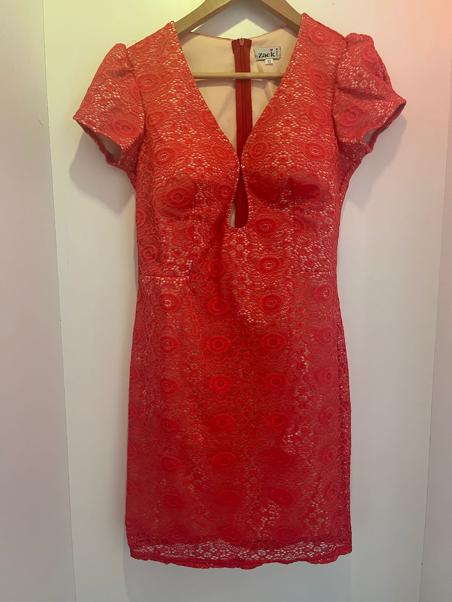 john zack london dress cutout lace bodycon coral 12 HEIM