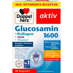 Doppelherz Glucosamin 1600 Collagène , 40 gélules